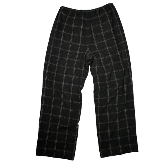Vince Flannel Plaid Wide Leg Pants black brown wool cashmere blend super soft 16 - Picture 6 of 12